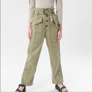 UO BDG Green Paperbag Jeans w/Tie Belt